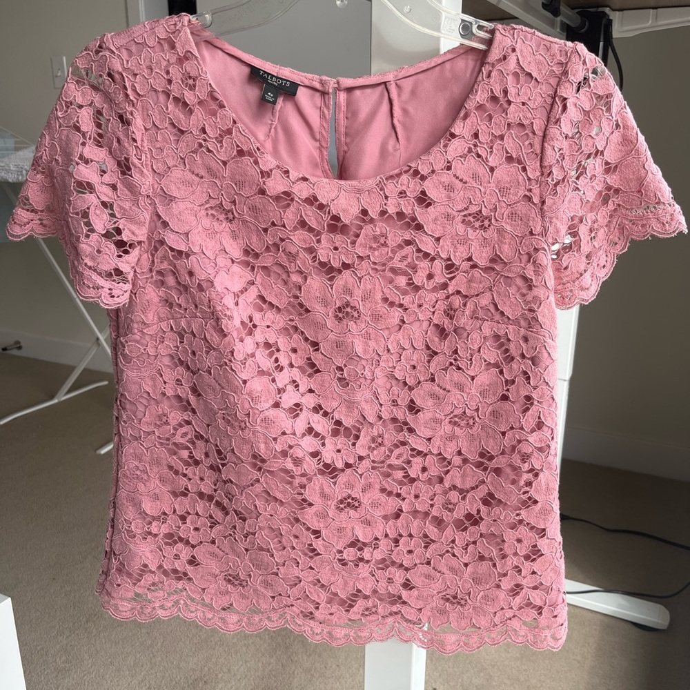 Pink Lace Women's Top Talbots